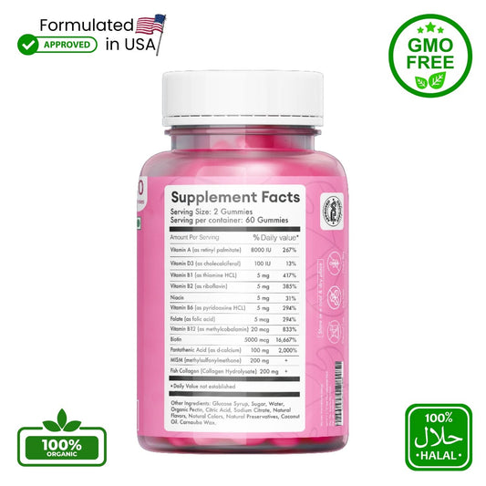 Collagen Gummies with Biotin & Vitamin C Supports Hair, Skin & Nails Nutripure Bangladesh