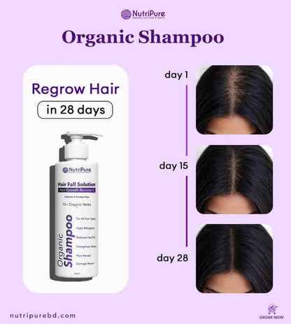 Derma Certified Organic Shampoo For Hair Fall, Damage & Hair Growth | 300ml