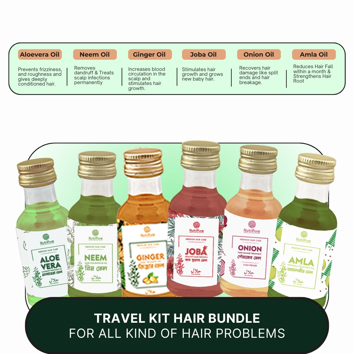 Travel Kit Hair Bundle (6 in 1 Combo) My Store