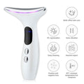 Facial Microcurrent EMS Neck Face Lifting Massager Neck Face Beauty Skin Tighten Device LED Photon Therapy Anti Wrinkle Remover