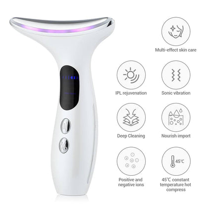 Facial Microcurrent EMS Neck Face Lifting Massager Neck Face Beauty Skin Tighten Device LED Photon Therapy Anti Wrinkle Remover Nutripure