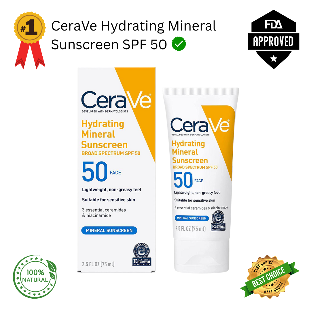 CeraVe Hydrating Mineral Face Sunscreen SPF 50