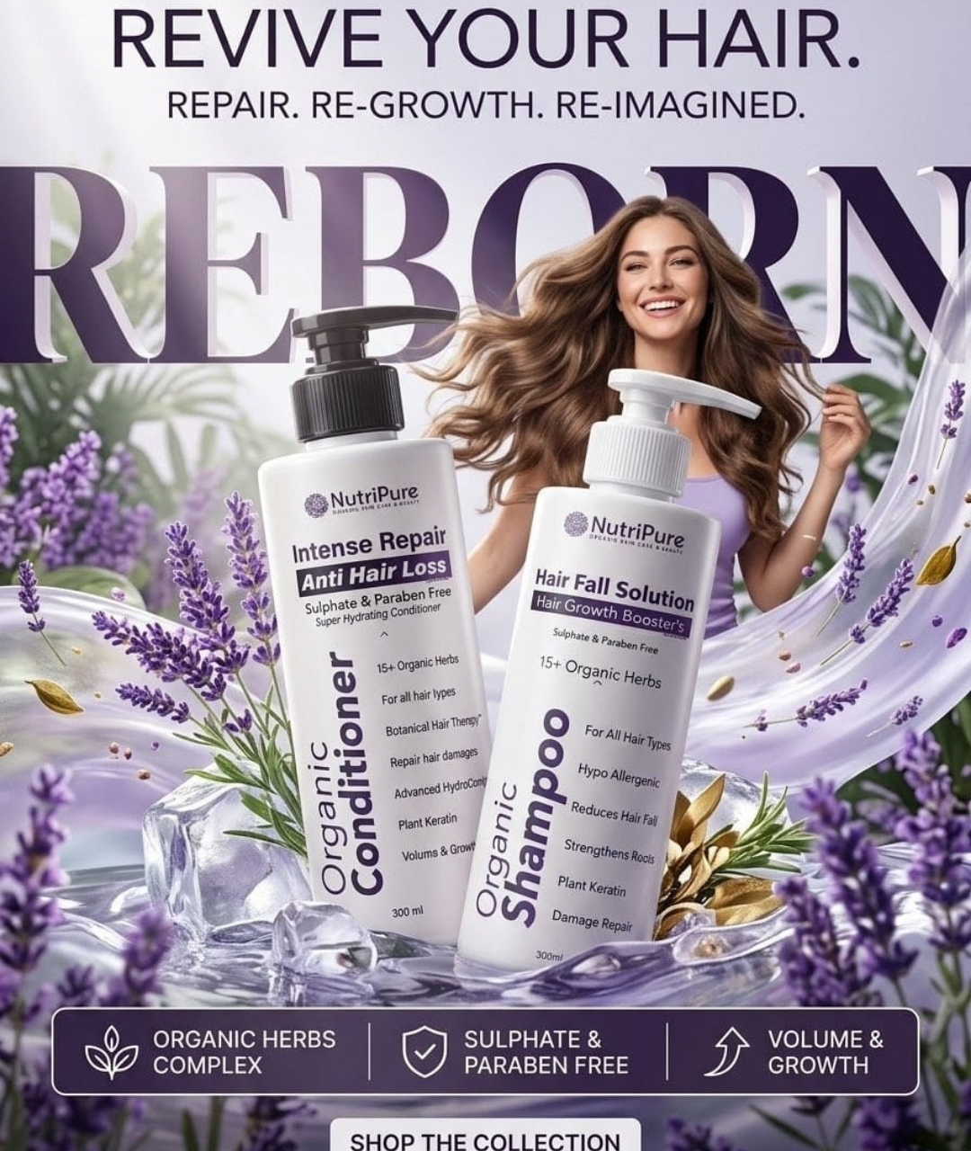 Organic Shampoo & Conditioner Combo। Complete Hair Fall Care & Hair Repair Solution
